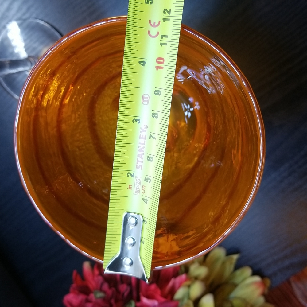 Hand Blown Red & Orange Margarita Glasses - Picture 7 of 12
